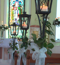 traditional lanterns decoration with ivy